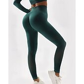 preiswerte Sets &amp; Einteiler-Damen 2 Stück Yoga-Trainingsanzug Lounge-Outfits  Herbst Einfarbig Kombination Armeegrün Schwarz Fitnesstraining Hohe Taille Elastisch Atmungsaktiv Langarm Sport Sportkleidung Schlank