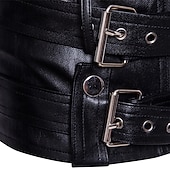 voordelige Nepleer jas-Voor heren Jas van imitatieleer Bikerjack Motorjas Vakantie Dagelijks Winddicht Houd Warm Zak Herfst Winter Effen Modieus Klassiek Revers Normaal Zwart Jacks