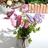 Недорогие Садовый декор-10 шт. большой бабочка садовый двор кашпо красочные водонепроницаемые 3d бабочка колышки decoracion наружный декор для вечеринки сад украшения