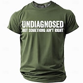 preiswerte Lustige T-Shirts für Männer-Herren T-Shirt Lustiges Grafik Kurzarm UNDIAGNOSED BUT SOMETHING AIN&#039;T RIGHT Lifestyle Humor Tee