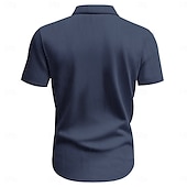 economico camicia da uomo con bottoni-Per uomo Camicia Camicia Estiva Camicia casual Camicia di Velluto a Coste Camicia con Bottoni Camicia cargo Nero Bianco Blu marino Azzurro cielo Kaki Manica Corta A righe Bavero Casuale Quotidiano