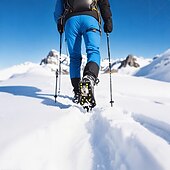 お買い得  キャンプ用品-冬用滑り止めゴム製靴スパイク、雪や氷用の10アイゼントラクション、取り付け簡単、黒 - 屋外での安全に最適