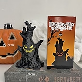 economico Halloween al chiuso-1 pezzo da 15,2 cm di Halloween, a forma di ceppo d&#039;albero con faccia di fantasma, a LED, elettronico, per interni ed esterni, per feste di Halloween, ristoranti, camere da letto, cortili, atmosfera,