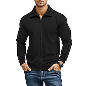 abordables Vestes Décontractées-Homme Veste Légère Veste Décontractée Vacances Quotidien Respirabilité Avec Poches Jacquard Printemps Automne Uni Mode Classique Revers Régulier Noir Blanche bleu marine Kaki Gris Claire Veste