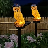 economico Luci paesaggistiche-Luce solare da prato a forma di animale, luce a forma di gufo, luce con spina di terra, luce decorativa da cortile, 1 pezzo