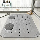 economico Tappetino antiscivolo per vasca-Tappetino da bagno antiscivolo con fori di drenaggio, comodo tappeto da doccia massaggiante, design rettangolare tinta unita per la casa &amp;uso alberghiero