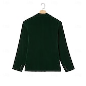 cheap Blazer&amp;Jacket-Men&#039;s Velvet Blazer Jacket Tuxedo Christmas Vintage Solid Colored Blazer Red Green Standard Fit