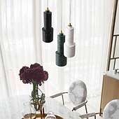 economico Luci a sospensione-Lampada a sospensione cilindrica in pietra naturale, altezza 26 cm, luce bianca calda/bianca, GU10, lavello isola cucina nero verde bianco dimmerabile, per sala da pranzo camera da letto bar