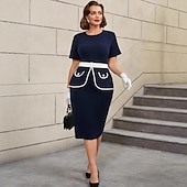 olcso Ruhák-Retró 1950-es 1960-as évek Déli Ceruza ruha Extra méret Kerek Jelmez Női Iroda / Karrier Buli és este Felnőttek Ruha Tavaszi nyár