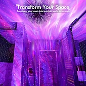 cheap Decorative Lights-Northern Galaxy Light Aurora Projector with 33 Light Effects Night Lights LED Star Projector for Bedroom Nebula Lamp Remote Control White Noises Bluetooth Speaker for Parties