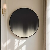 preiswerte Abstrakte Gemälde-handgefertigte kreisförmige rein schwarze Galerie-Leinwand, modern strukturiert, mattes Finish, minimalistisches Statement-Wandbild, glatte Oberfläche, feiner Kantenkontrast, fertig zum Aufhängen,
