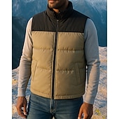preiswerte Fleece &amp; 3 in 1 Jacken-Herren Fleeceweste Ärmellos Weste Außen Thermowarm Winter Vollreißverschluss Polyester Patchwork Schwarz Weiß Rosa Jagd Angeln Klettern