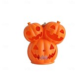 お買い得  ハロウィン室内-ハロウィンかぼちゃランタン 光る装飾小道具 3頭ミュータントかぼちゃランタン 雰囲気のある飾りランプ 1個