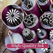 رخيصةأون إلى $30-مجموعة أقلام ختم فن الأظافر، مجموعة أقلام فن الأظافر، أدوات نقش فن الأظافر بتصميم بسيط، سهلة الاستخدام، قلم ختم الأظافر أدوات فن الأظافر DIY للفتيات والنساء