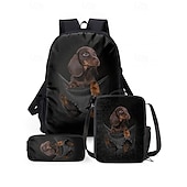 cheap Kids &amp; Teen Backpacks-Dachshund Dog Backpack for Kids – Funny Cartoon Pet Print School Bag for Boys and Girls Who Love Dogs