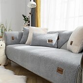 levne Potahy na pohovku-Voděodolný, silný, chlupatý, umělý sherpa fleece, protiskluzový potah na pohovku