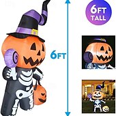 cheap Halloween Outdoor-1 Pc Halloween Lantern Candy Handheld Pumpkin Lantern Skeleton Ghost Inflatable Air Model Indoor and Outdoor Courtyard Garden Lawn Path Party Festive Atmosphere Decorative Lights