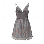 tanie Zachodnia sukienka boho-Damskie Sukienka mini Sukienka Boho Sukienka w kwiatki Sukienka z nadrukiem Strój zachodni Klasyczny Nowoczesny Codzienny Na zewnątrz Urlop Regularny Kwiat Bez rękawów W serek Khaki Lato