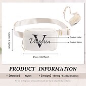 お買い得  パーソナライズされたギフト-パーソナライズされたイニシャル入りの白いクロスボディバッグ、ミニマリストな日常のファッションアクセサリー - 友人へのユニークなカスタムギフト