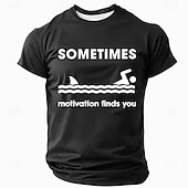 abordables T-shirts amusants pour hommes-T-shirt homme parfois « motivation vous trouve drôle » à manches courtes, imprimé 3D, col ras du cou, mode, basique, urbain, décontracté, quotidien, noir, rouge, bleu, été, printemps, toutes saisons,