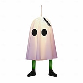 お買い得  ハロウィン室内-ハロウィンゴースト吊り下げゴースト屋内および屋外ポーチツリー中庭ガーデンテラス装飾ライト3照明モード風景ライト1個
