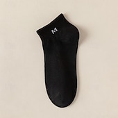 economico calzini da uomo-Per uomo 10 coppie Pacchi Multipli Calzini Calzini da Corsa Calzini Casual Nero+Bianco+Grigio Nero Colore Lettera Vacanza Sport &amp; Outdoor Quotidiano Base Medio Primavera Autunno Moda Casual