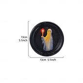 cheap Halloween Hanging &amp; Tabletop Decorations-Halloween Resin Photo Frame Decor, Black and Brown Ghost Holding Candle Design, Round and Square Shapes for Home, Bedroom, Study, and Office Desktop Halloween Photo Display