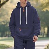abordables sudaderas basicas hombre-Hombre Sudadera Sudadera con capucha y cremallera de un cuarto Sudadera con capucha de lana Negro Blanco Azul Marino Caqui Gris Claro Con Capucha Plano Bolsillo Cremallera de un cuarto Deporte Diario