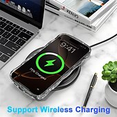 cheap iPhone Cases-Phone Case For Apple AirTag iPhone 16 iPhone 15 Pro Max Plus Back Cover Magnetic Adsorption Transparent Magnetic Support Wireless Charging TPU