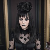 Недорогие Парики для киноперсонажей-Парик для косплея Beetlejuice Lydia – парик с раздельными волосами, микрокудри, идеально подходит для Хэллоуина, косплея и тематических вечеринок