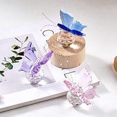 olcso Szoborok-kristályüveg pillangófigura átlátszó gömb alakú talppal, elegáns üveg állatszobor lakberendezéshez, átlátszó pillangó dísz polcra, asztalra vagy ajándéktárgynak