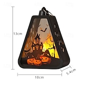 economico Halloween al chiuso-1 lanterna luminosa elettronica a LED portatile per Halloween, per interni ed esterni, per feste, castello, strega, atmosfera decorativa