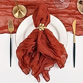 abordables Ustensiles et gadgets de cuisine-Lot de 10 serviettes en polyester de couleur unie, serviettes de table rectangulaires tissées de 20 x 20 pouces avec bordure élégante, parfaites pour la décoration de table de Noël, de vacances, de