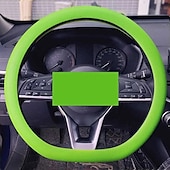 abordables Servicio de Vehículo-Funda de silicona para volante de coche, moderna, antideslizante, suave, ajustada, universal, para todas las estaciones, cómoda, resistente al desgaste, funda flexible para el mango.
