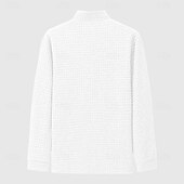 abordables Polo Clásico para Hombre-Hombre Camisetas polo con diseño de gofre Casual Cremallera de un cuarto Manga Larga Moda Cómodo Bloque de color Cerrar Bolsillo Otoño Primavera &amp; Otoño Ajuste regular Blanco Negro Azul Naranja