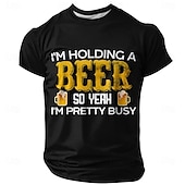 ieftine Tricouri amuzante pentru bărbați-Oktoberfest Bărbați Amuzant Bere Tricou Manșon scurt Tricou Tipărire 3D Stil Nautic Cămașă Modă Exagerat Zilnic Petrecere Stradă Casual Negru Albastru piscină Trifoi Vară Primăvară Toate Sezoanele