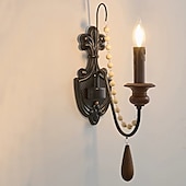 abordables Apliques de pared para interior-Apliques de pared negros de 1 luz, apliques de pared modernos, apliques de pared de estilo rústico con pantalla de vidrio transparente, apliques de pared para sala de estar, dormitorio, escalera,
