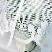 tanie Zasłony i kotary-zasłony w stylu motyla, białe, koronkowe, podwijane zasłony - żakardowe, przezroczyste zasłony do okna wykuszowego, kuchni, drzwi &amp;ścianka działowa