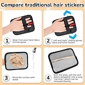  Mănuși reutilizabile electrostatice pentru îndepărtarea părului de animale, fără năpârlire, pentru îndepărtarea blănii de pe mobilă &îmbrăcăminte, instrument de îndepărtare a părului de animale de