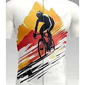 abordables Maillots Hombre-Hombre Maillot de Ciclismo Manga Corta Bicicleta Maillot Camiseta con 3 bolsillos traseros Resistente a los rayos UV Secado rápido Cremallera delantera Bandas Reflectantes Blanco Deportes Ropa