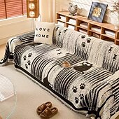 お買い得  ソファカバー-犬用の漫画ソファカバー、足跡プリント、シェニール、傷防止、ペットに優しいスローソファカバー