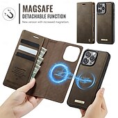 cheap iPhone Cases-Phone Case For iPhone 16 iPhone 15 iPhone 14 13 12 11 Pro Max Plus Flip Cover Detachable Magnetic Support Wireless Charging TPU PU Leather