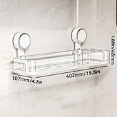 economico Rack di archiviazione-mensola da bagno con ventosa montata a parete, mensola impermeabile per cosmetici con drenaggio, perfetta per il bagno &amp;organizzazione della cucina