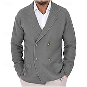 economico Maglioni Cardigan da uomo-Per uomo Felpa Cardigan A Coste Maglia Top Regolari Lavorato a maglia Semplice Dentellato Moderno Contemporaneo Elegante casual Ufficio Casuale Abbigliamento Primavera &amp; Autunno Nero Blu scuro S M L