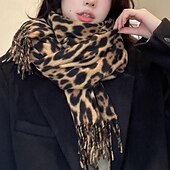 preiswerte Damenschals und -halstücher-Damen Rechteckiger Schal Straße Täglich Date Gris Beige Schal Leopard