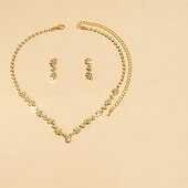 cheap Jewelry Sets-Bridal Jewelry Sets 1 set Imitation Diamond Alloy 1 Necklace Earrings Women's Artistic Trendy Jewelry Set For Wedding Holiday Festival