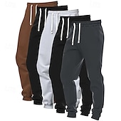 cheap Sweatpants-5PCS Men&#039;s Sweatpants Joggers Trousers Casual Pants Running Pants Pocket Elastic Waist Drawstring Plain Comfort Full Length Outdoor Daily Simple Classic Style