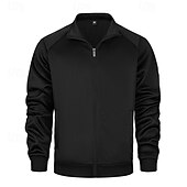 economico Giubbotti e cappotti da uomo-Per uomo Giacca in Pile Giacca Casual Vacanza Quotidiano Traspirabilità Tasca Primavera Autunno Semplice Moda Classico Collo alla coreana Regolare Nero Cachi Verde militare Grigio Giacca