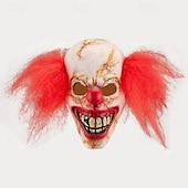 economico Maschera di Halloween &amp; Accessori-Maschera da clown malvagio di Halloween per adulti, maschera in lattice per costumi spaventosi realistici, maschera da Joker sorridente e inquietante per cosplay, spettacoli, feste al bar e