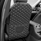 cheap Car Seat Covers-2 PCS Durable Car Seat Protector Anti-Soil Black Faux Leather Car Seat Back Protector with Diamond Stitch Design Car Seat Covers Easy-Clean for Rear Seats Seat Protection